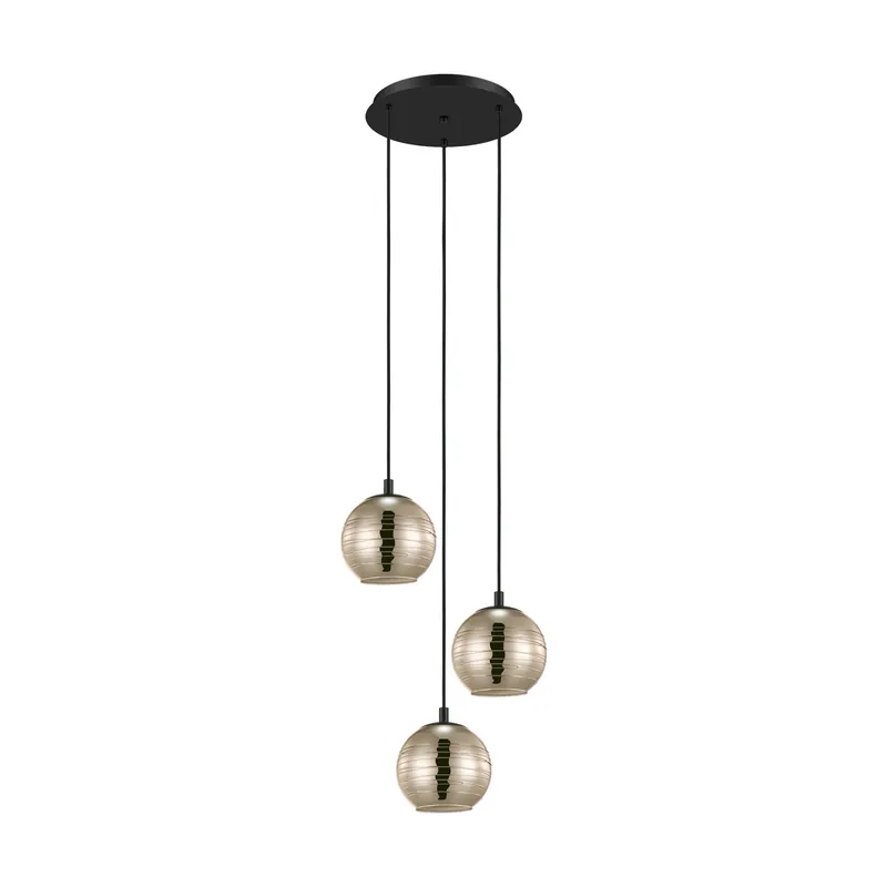 Uitverkoop EGLO Stars of Light Lemorieta Hanglamp - E27 - 3-lichts - Ø 44 cm - Zwart Goud