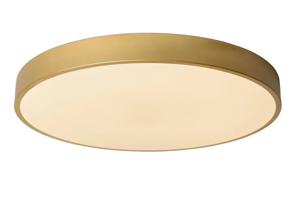 Laatste Versie Lucide UNAR - Plafonnière - Ø49,5 cm - LED Dimb. - 1x36W 2700K - 3 StepDim - Mat Goud / Messing