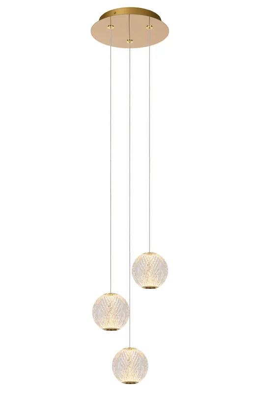 Beperkte Voorraad Lucide CINTRA - Hanglamp - Ø 25 cm - LED Dimb. - 3x4,7W 2700K - Transparant