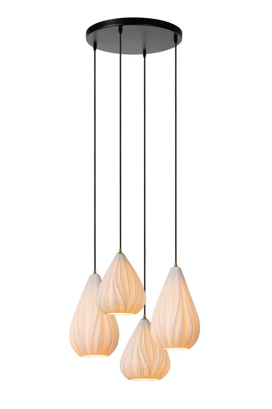 Superprijs Lucide CINZIA - Hanglamp - Ø 55,5 cm - 4xE27 - Wit