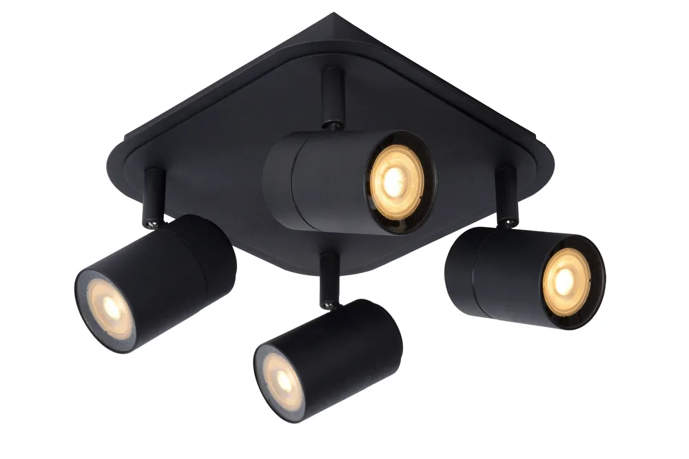 Lucide LENNERT - Plafondspot Badkamer - LED Dimb. - GU10 - 4x5W 3000K - IP44 - Snelle Levering
