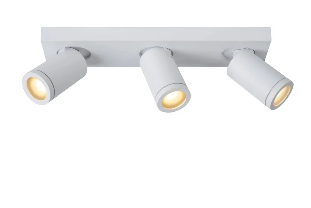 Must-Have Lucide TAYLOR - Plafondspot Badkamer - LED Dim to warm - GU10 - 3x5W 2200K/3000K - IP44 - Wit