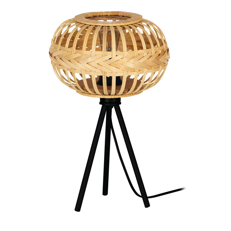 Direct Beschikbaar EGLO Amsfield 1 Tafellamp - E27 - 41 cm - Zwart Hout