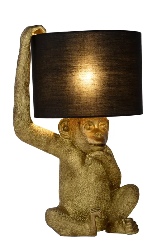 Lucide EXTRAVAGANZA CHIMP - Tafellamp - Ø 30 cm - 1xE14 - Zwart Flitsaanbieding