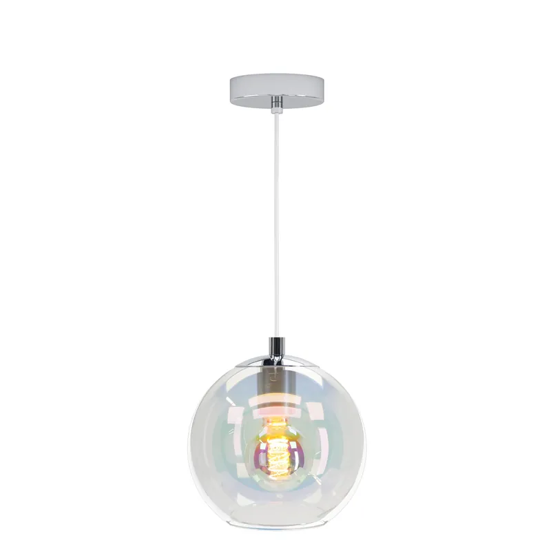Express Levering EGLO Ariscani 2 Hanglamp - E27 - Ø 20 cm - gekleurd glas - Chroom