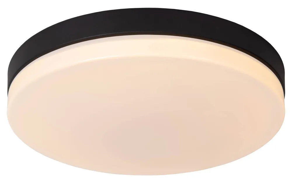 Koop Online Lucide BISKIT - Plafonnière Badkamer - Ø40 cm - LED - 1x36W 2700K - IP44 - Beweging & dag/nacht sensor - Zwart
