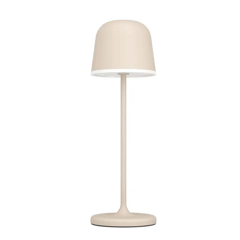 EGLO Mannera Tafellamp - Aanraakdimmer - 34 cm - Oplaadbaar (tot 38 uur licht) - Aluminium - Zandkleur/Wit - Draadloos - Binnen en Buiten Express Levering