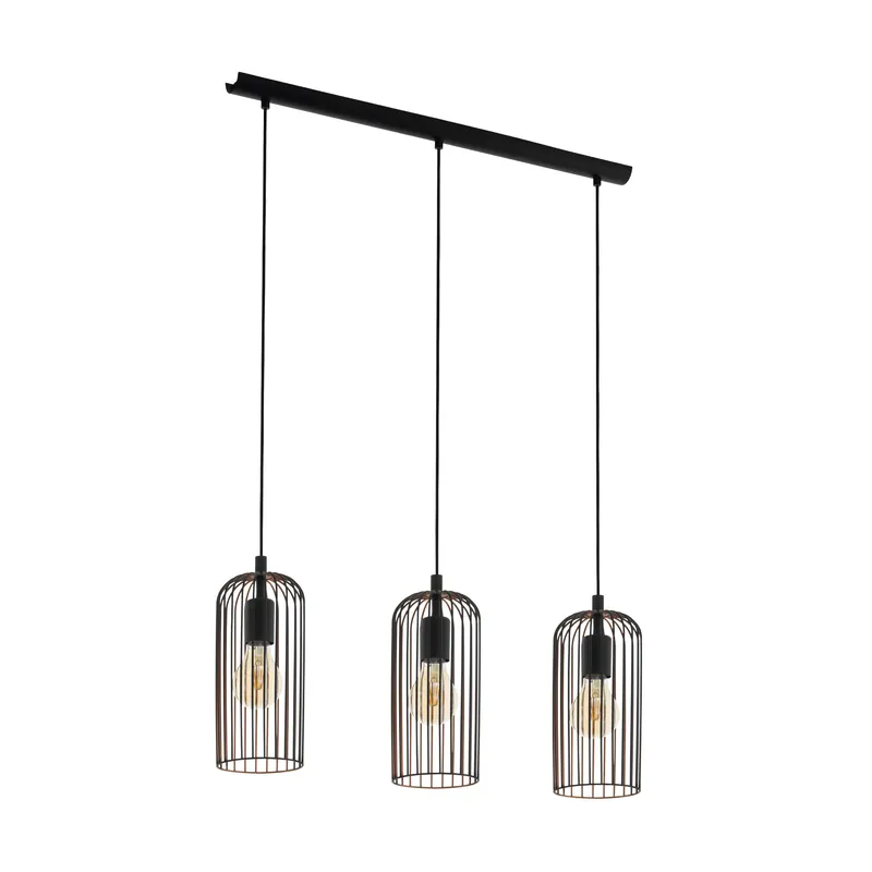 Flitsaanbieding EGLO Roccamena Hanglamp - E27 - 73 cm - Zwart Koper
