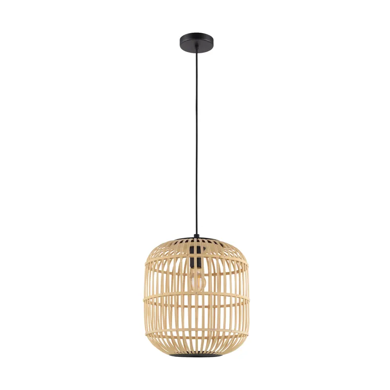Koopje EGLO Bordesley Hanglamp - E27 - Ø 35 cm - Zwart Hout