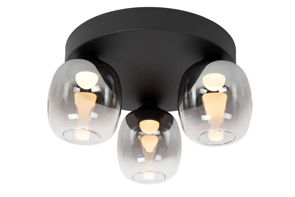 Gecertificeerd Lucide TAMINO - Plafonnière - LED Dimb. - 3x5,6W 3000K - Zwart TAMINO