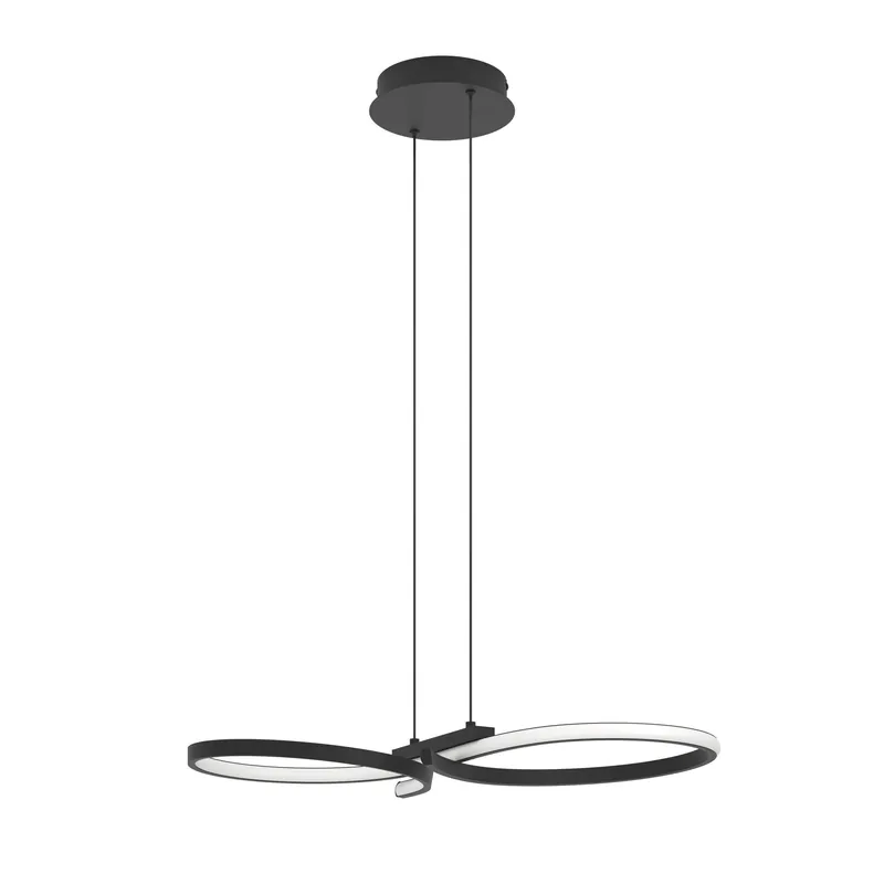 EGLO Serpins Hanglamp - LED - 66 cm - Zwart Wit Veilige Betaling