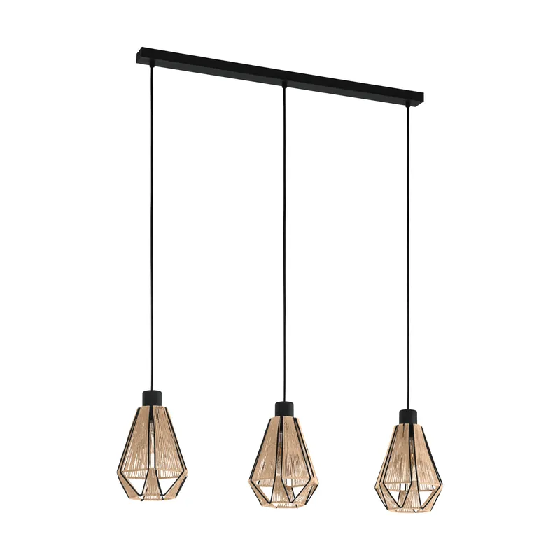 EGLO Adwickle Hanglamp - E27 - 87 cm - Zwart Bruin Betrouwbaar