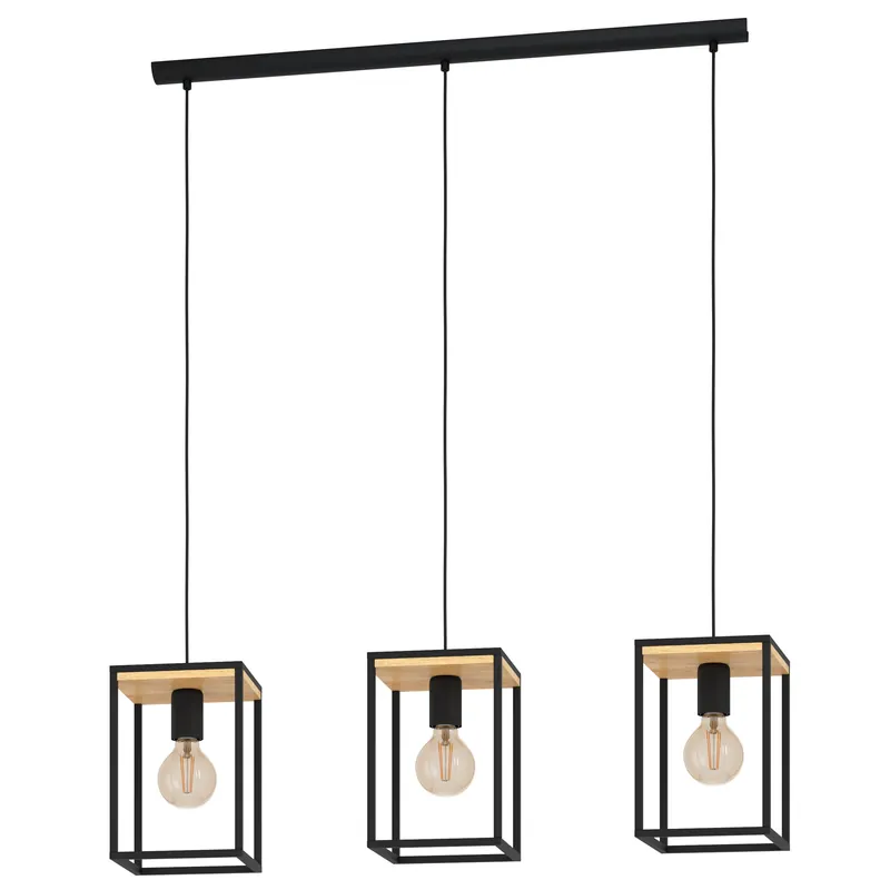 EGLO Libertad Hanglamp - E27 - 88 cm - Zwart Bruin Korting