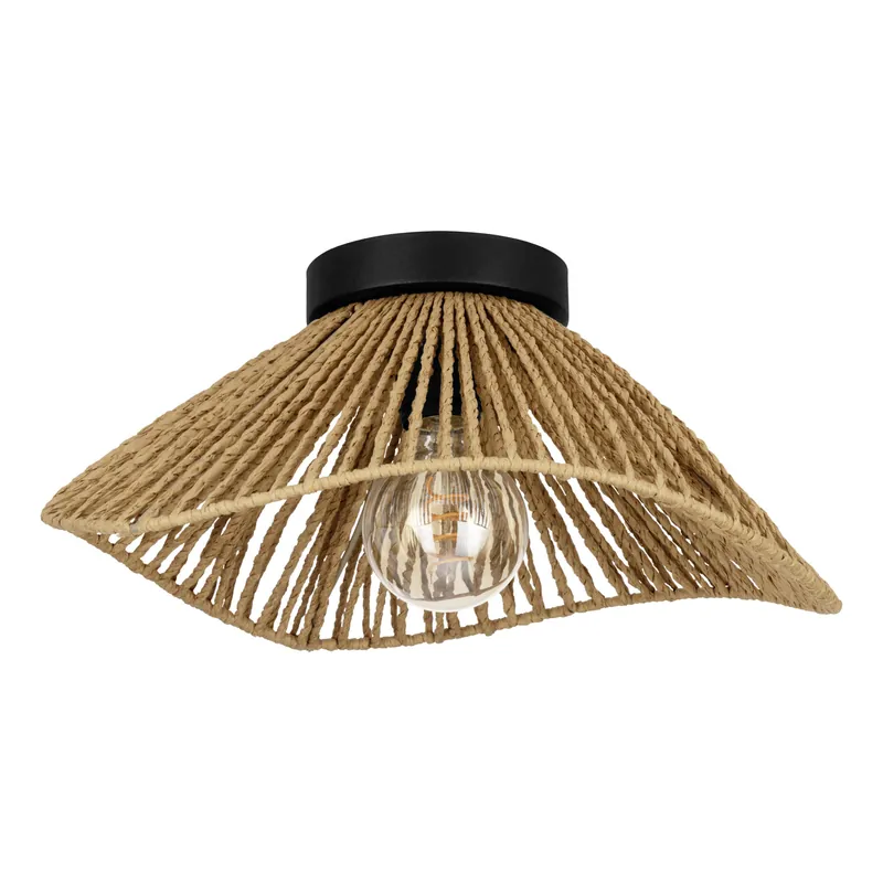 EGLO Lavister Plafondlamp - E27 - Papier Staal - Zwart Bruin Voordeelprijs
