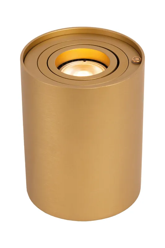 Lucide TUBE - Tafellamp - Ø 9,6 cm - LED 3 StepDim - GU10 - 1x5W 2600K/2800K - Mat Goud / Messing Laatste Versie