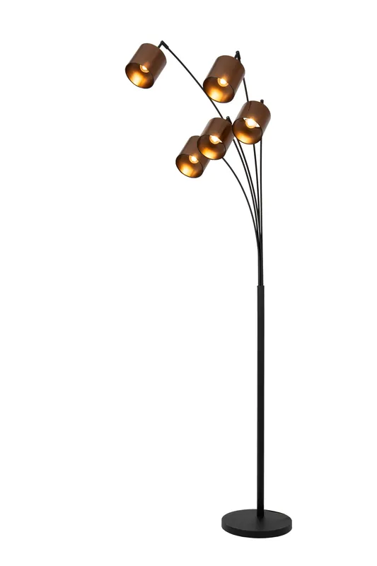 Lucide RANKOS - Vloerlamp - 5xE14 - Zwart Fabrieksprijs