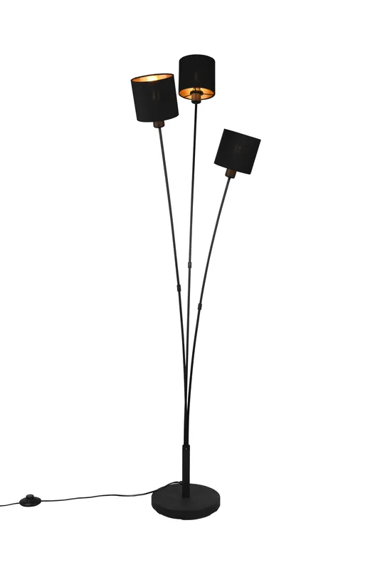 REALITY TOMMY - Vloerlamp - Zwart mat - excl. 3x E14 4 W Premium