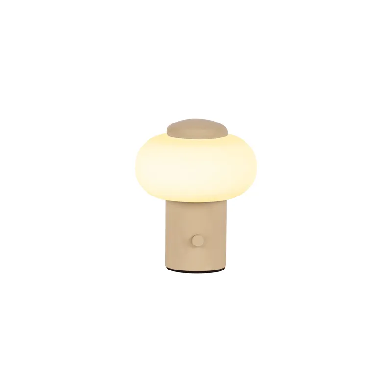 Beperkt Aanbod Lucide GUSTAV - Oplaadbare Tafellamp - Accu/Batterij - Ø 8 cm - LED Dimb. - 1x0,8W 2700K - Beige