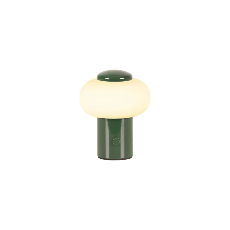 Hoge Kwaliteit Lucide GUSTAV - Oplaadbare Tafellamp - Accu/Batterij - Ø 8 cm - LED Dimb. - 1x0,8W 2700K - Groen