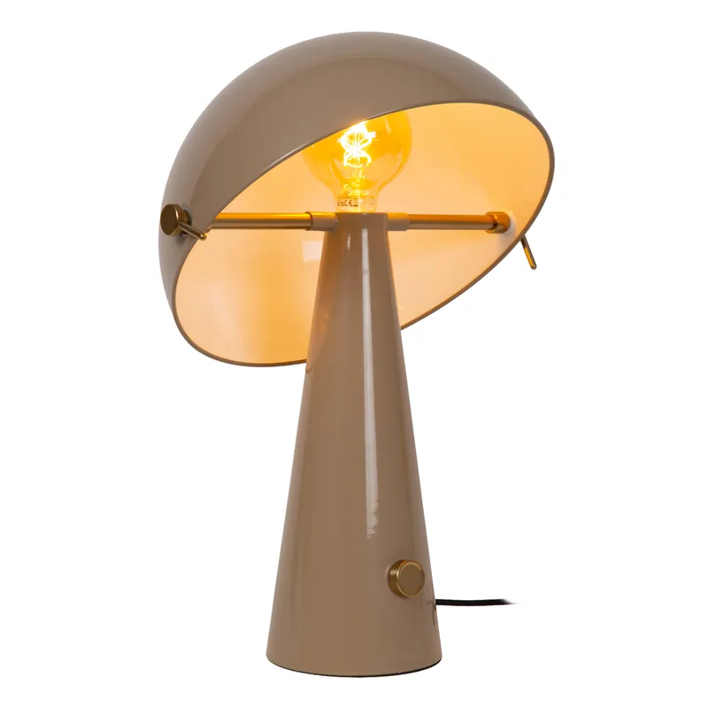 Gecertificeerd Lucide BARONE - Tafellamp - Ø 38 cm - 1xE27 - Taupe Vibes