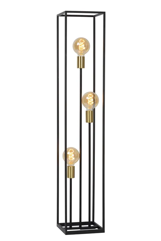 Betaalbaar Lucide RUBEN - Vloerlamp - 3xE27 - Zwart