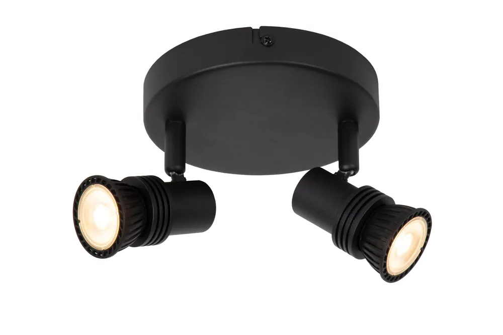 Lucide KIANTI - Plafondspot - Ø 15 cm - 2xGU10 - Zwart Populair