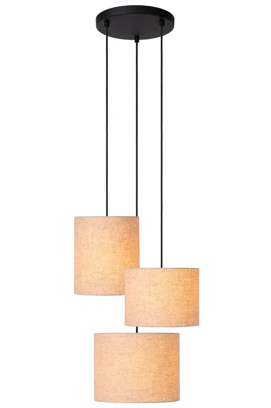 Direct Beschikbaar Lucide MAYA - Hanglamp - Ø 46 cm - 3xE27 - Beige