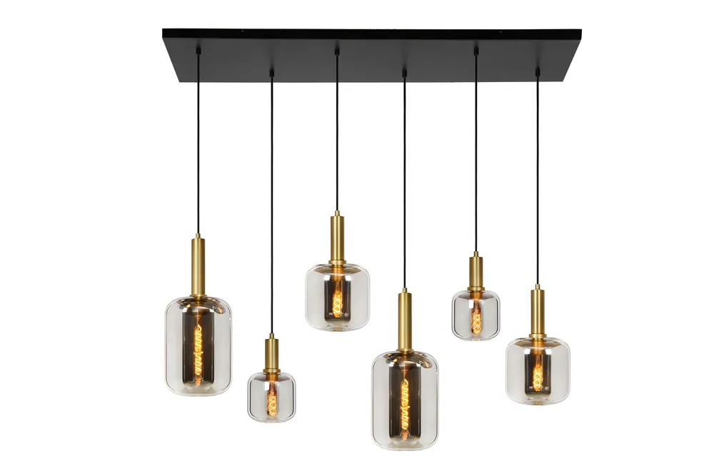 Lucide JOANET - Hanglamp - 6xE27 - Fumé Express Levering