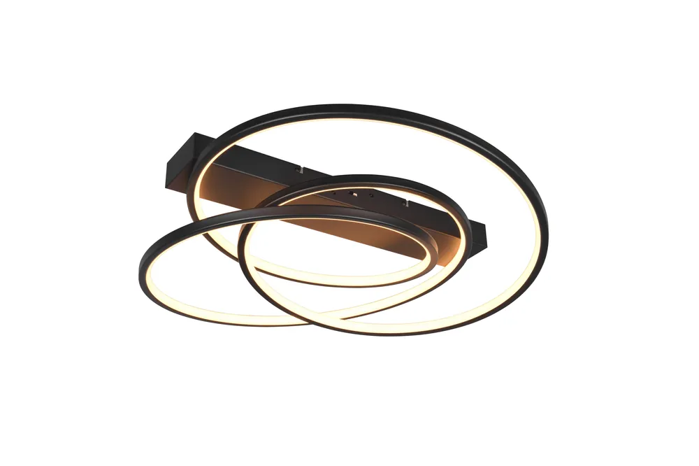 Lage Prijs TRIO DARVIN - Plafondlamp - Zwart mat - incl. 1x SMD 34 W