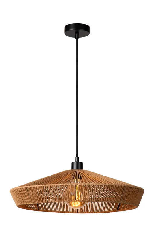 Veilige Betaling Lucide YUNKAI - Hanglamp - Ø 50 cm - 1xE27 - Licht hout