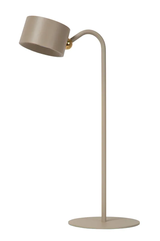 Lucide JOLAN - Oplaadbare Bureaulamp - Accu/Batterij - LED Dim to warm - 1x3,5W 2700K/5700K - Taupe Goedkoop