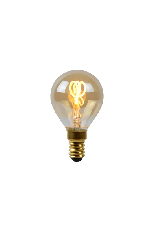 Lucide P45 - Filament lamp - Ø 4,5 cm - LED Dimb. - E14 - 1x3W 2200K - Amber Seizoensaanbieding