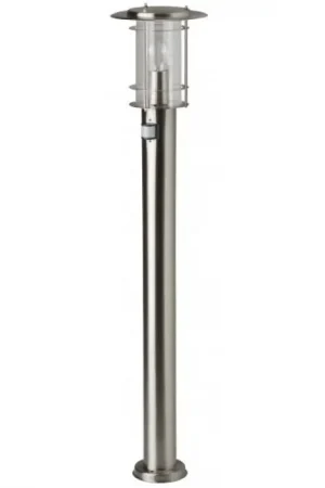 Brilliant York Buiten vloer lamp roestvrij staal, 1-licht, Bewegingsmelder Direct Verzonden
