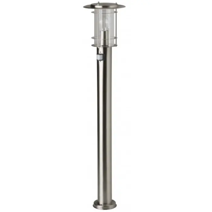 Brilliant York Buiten vloer lamp roestvrij staal, 1-licht, Bewegingsmelder Direct Verzonden