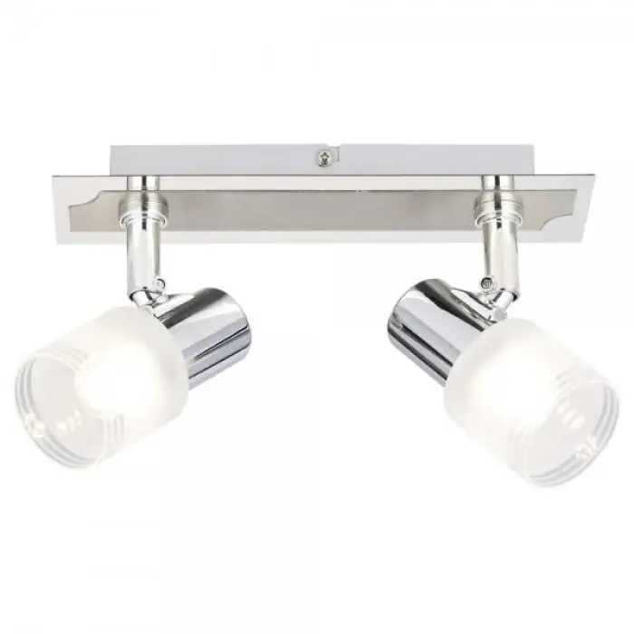 Dagaanbieding Brilliant Lea Spotbalk Chroom, Wit, 2-lichts