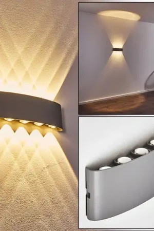 Abaiang Buiten muurverlichting LED Zilver, 10-lichts Beperkt Aanbod