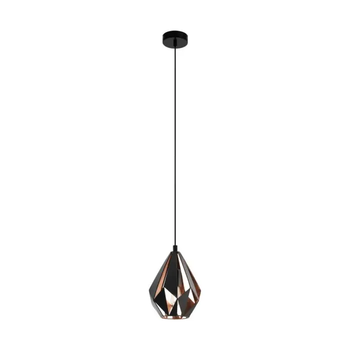 Voordeelprijs Eglo CARLTON Hanger Koperkleurig, Zwart, 1-licht