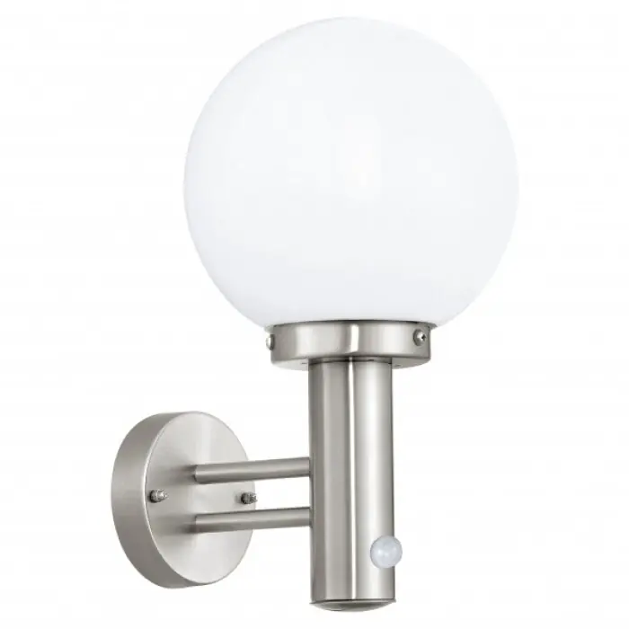 Flitsaanbieding Eglo NISIA Muurlamp roestvrij staal, 1-licht, Bewegingsmelder
