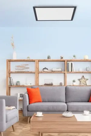 Aanbieding Leuchten-Direkt FLAT Plafondlamp LED Zwart, 1-licht, Afstandsbediening