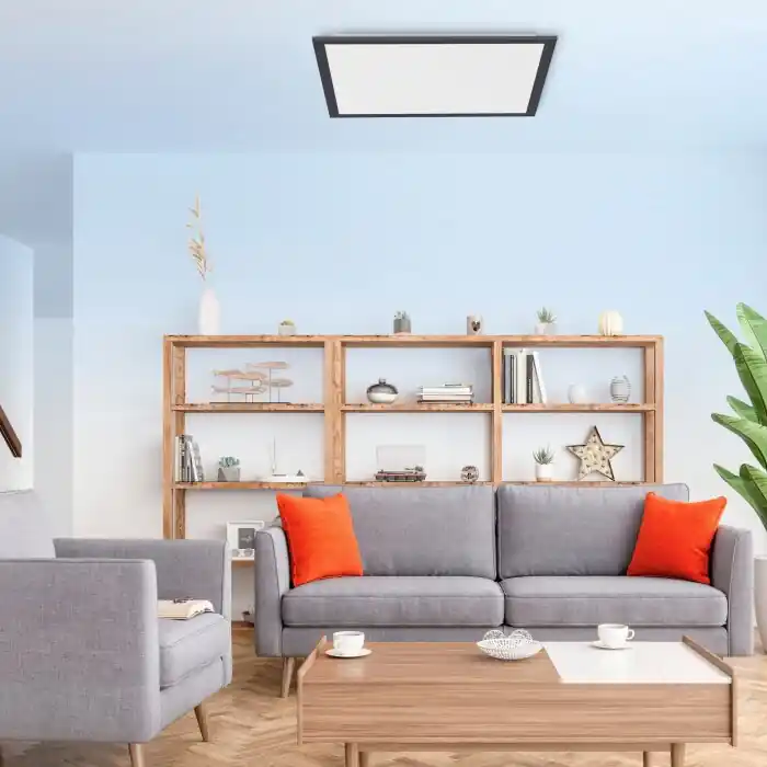 Aanbieding Leuchten-Direkt FLAT Plafondlamp LED Zwart, 1-licht, Afstandsbediening