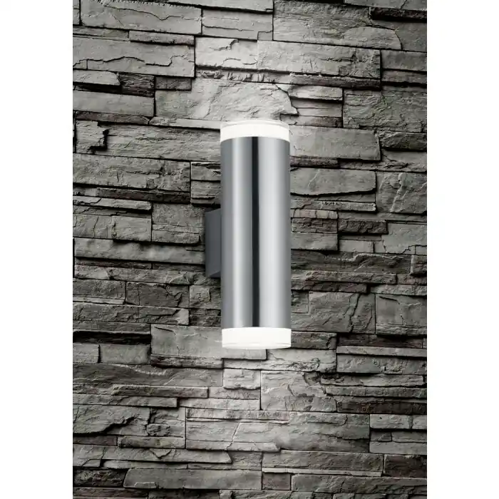 Koop Online Reality ARACATI Buiten muurverlichting LED Nikkel mat, 2-lichts
