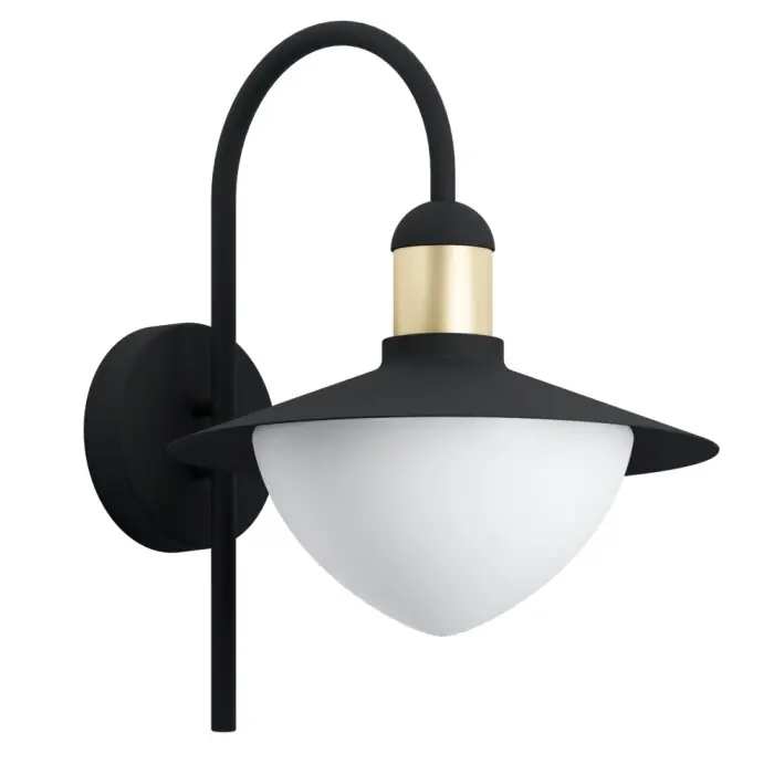 Beperkt Aanbod Eglo SIRMIONE Buiten muurverlichting Goud, Zwart, 1-licht