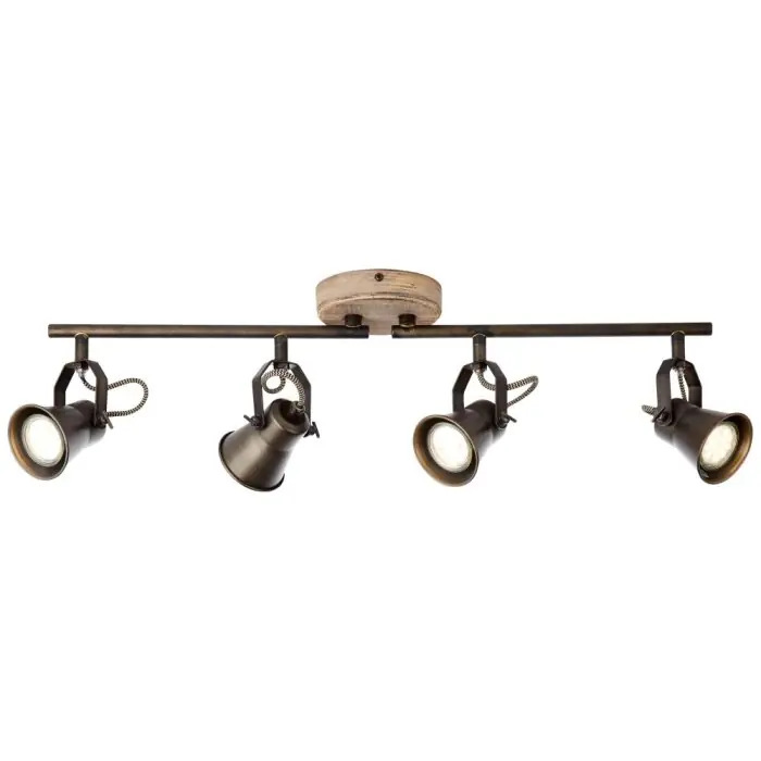 Brilliant Seed Spotlamp Hout donker, Zwart, 4-lichts Favoriet