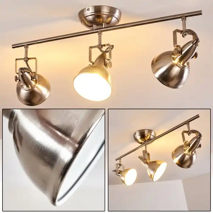 Lage Kosten Tina Plafondlamp Nikkel mat, 3-lichts