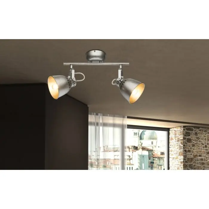 Globo Hernan Plafond straler Grijs, Zilver, 2-lichts Hete Deal