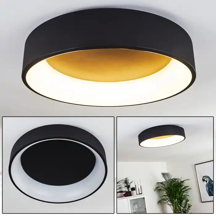Superprijs Kampala Plafondlamp LED Zwart, 1-licht