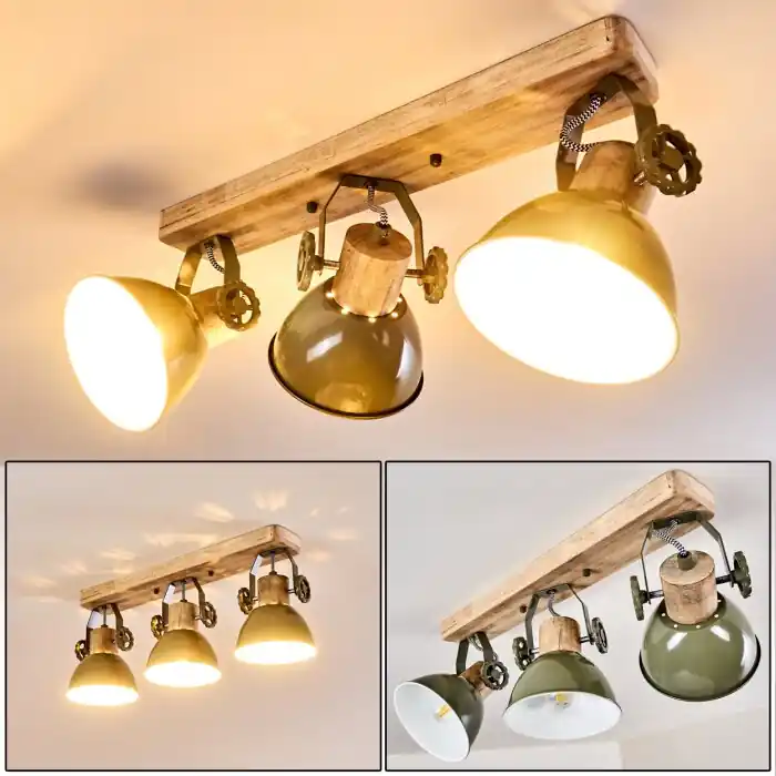 Laatste Kans Orny Plafondlamp Hout licht, 3-lichts