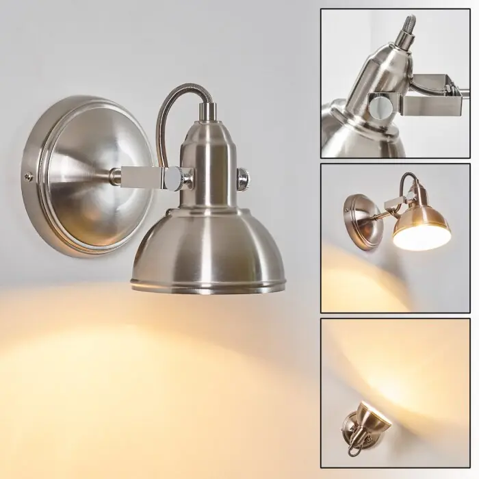 Tina Muurlamp Nikkel mat, 1-licht Fabrieksprijs