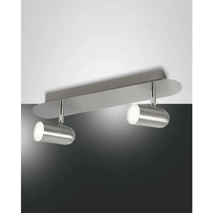 Beste Prijs Fabas Luce Spotty Plafondlamp LED Nikkel mat, 2-lichts
