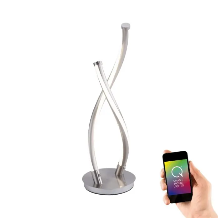 Speciale Aanbieding Paul Neuhaus Q-MALINA Tafellamp LED roestvrij staal, 2-lichts, Afstandsbediening